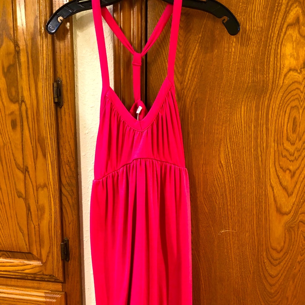 Hot pink short summer dress